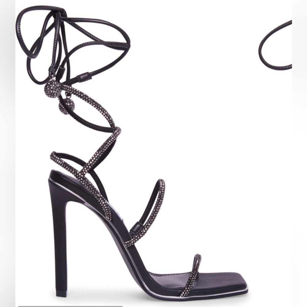 Steve Madden Unveil Wrap Heels - Black Size 6.5 - NEW - Picture 7 of 7
